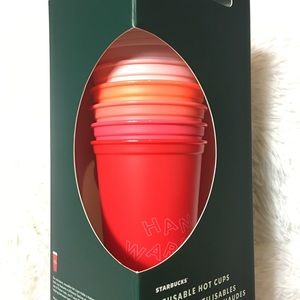 Starbucks 2019 Reusable Hot Cups 6 Pack Lids Reds